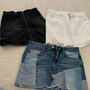 Stylish Denim and Skirt Trio